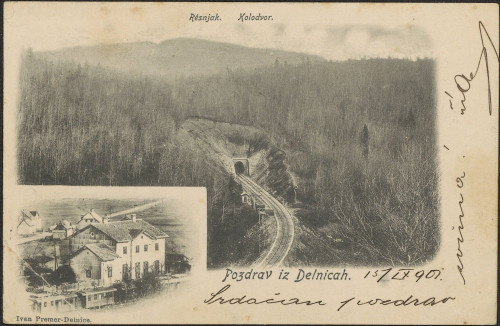 Pozdrav iz Delnicah. : Risnjak. Kolodvor. / Ivan Premer