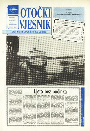Otočki vjesnik, br. 70-71 .God.10, br. 70-71 (1988) : list SSRN općine Cres-Lošinj
