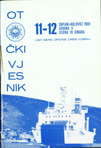Otočki vjesnik, br. 11-12 .God.2, br. 11-12 (1980) : list SSRN općine Cres-Lošinj