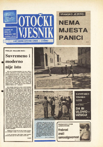Otočki vjesnik, br. 80 .God.12, br. 80 (1990) : list SSRN općine Cres-Lošinj