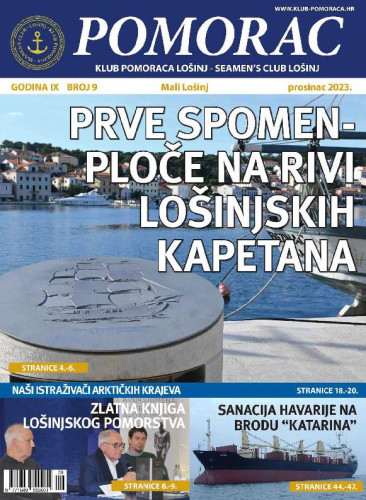 God. 9 (2023), br. 9 / Klub pomoraca Lošinj - Seamen's club Lošinj ; [glavni urednik Anton Vunić]