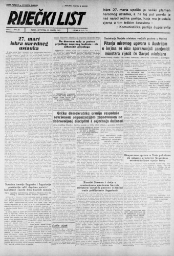 God. 1 (1947), br. 22 : Riječki list