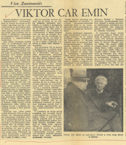 "Viktor Car Emin" / Zaninović, Vice