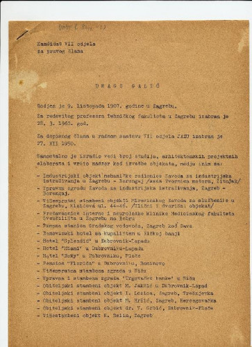 Biografija Drage Galića