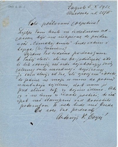 Pismo Antonije Cvijić