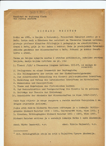 Biografija Richarda Meistera