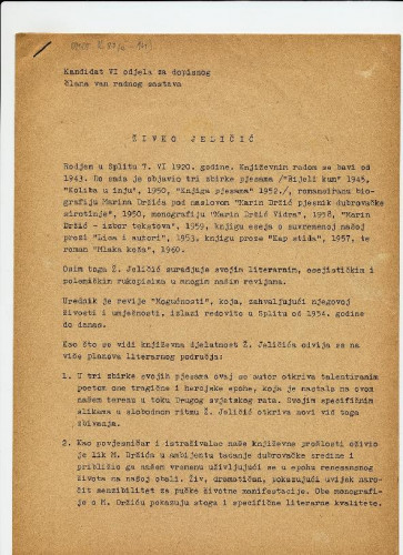 Biografija Živka Jeličića