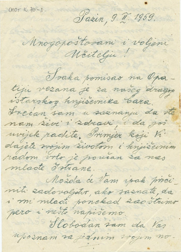 Pismo Tugomila Ujčića