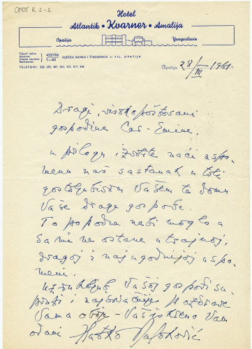 Pismo Zlatka Balokovića