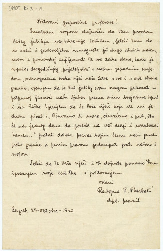 Čestitka Radojice Barbalića