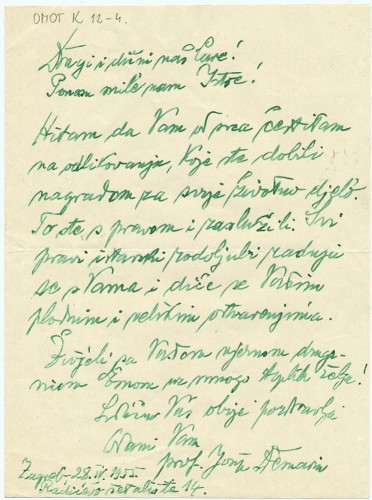 Čestitka Josipa Demarina