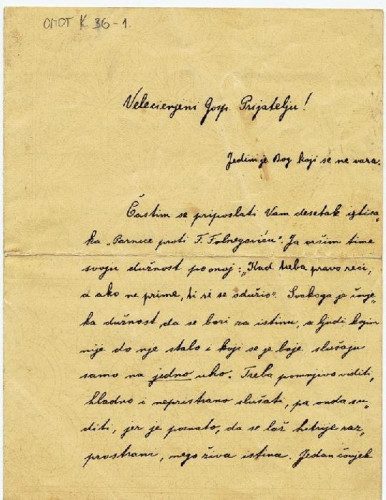 Pismo Eugena Kumičića