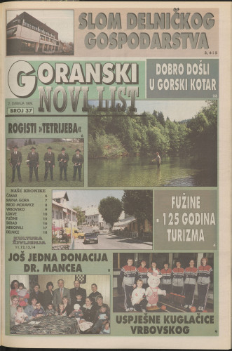 1999, br. 37 : Goranski Novi list