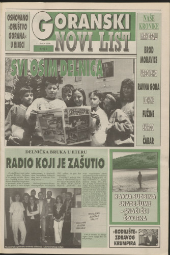 1996, br. 2 : Goranski Novi list