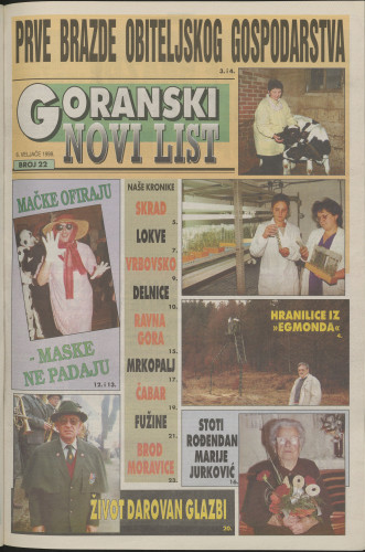 1998, br. 22 : Goranski Novi list