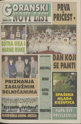 1998, br. 27 : Goranski Novi list