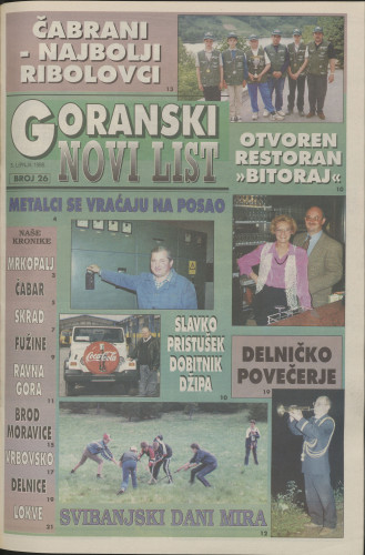 1998, br. 26 : Goranski Novi list
