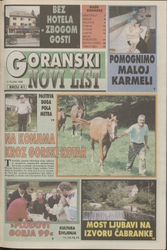 1999, br. 41 : Goranski Novi list