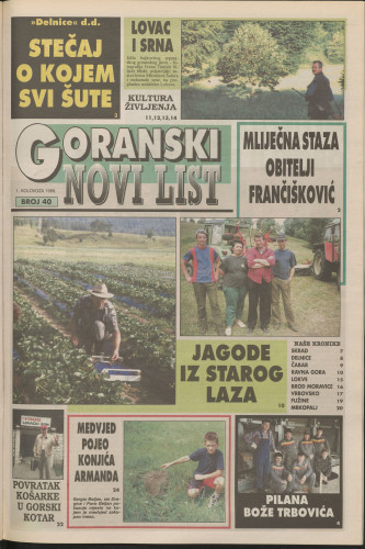 1999, br. 40 : Goranski Novi list