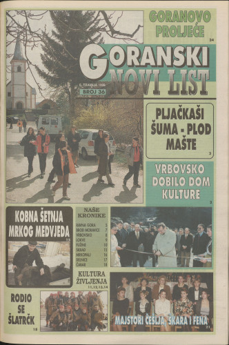 1999, br. 36 : Goranski Novi list