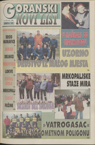 1998, br. 23 : Goranski Novi list