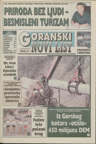 2000, br. 54 : Goranski Novi list