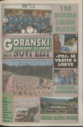 1998, br. 29 : Goranski Novi list