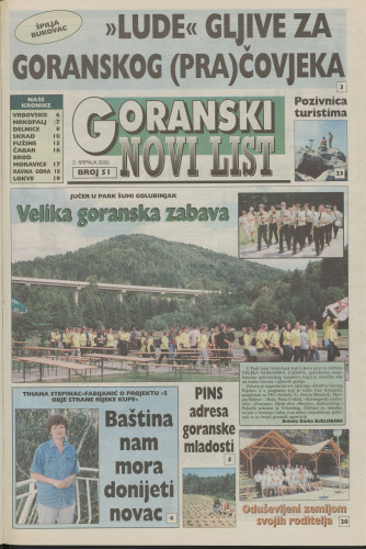2000, br. 51 : Goranski Novi list