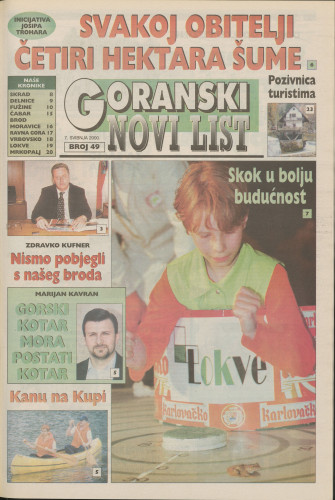 2000, br. 49 : Goranski Novi list