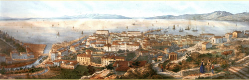 Pogled na Rijeku s bivše Kalvarije. / Moro, Marco (1817 – 1855) ; Smokvina, Miljenko (autor fotografija)